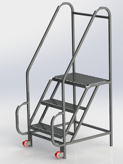 Stainless Steel Tilt & Roll Clean Room Ladder