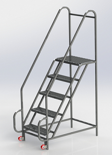 Stainless Steel Tilt & Roll Clean Room Ladder