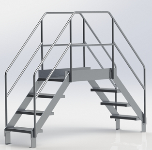 Food Grade Aluminum Crossover Ladder